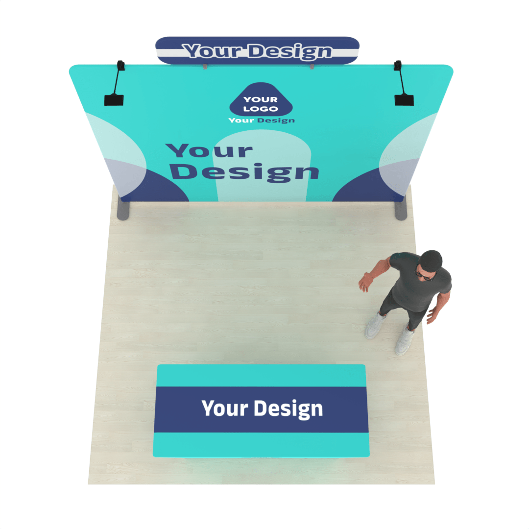 10ft Straight TensionMax™ Booth with Custom Table Cover - ExpoPrint