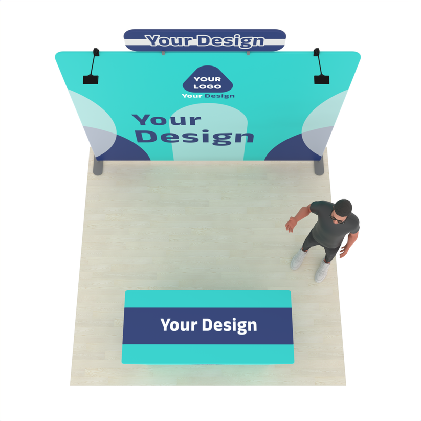 10ft Straight TensionMax™ Booth with Custom Table Cover
