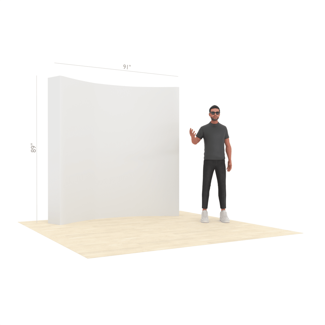 8ft Curved QuickPop™ Backdrop Display with Endcaps - ExpoPrint
