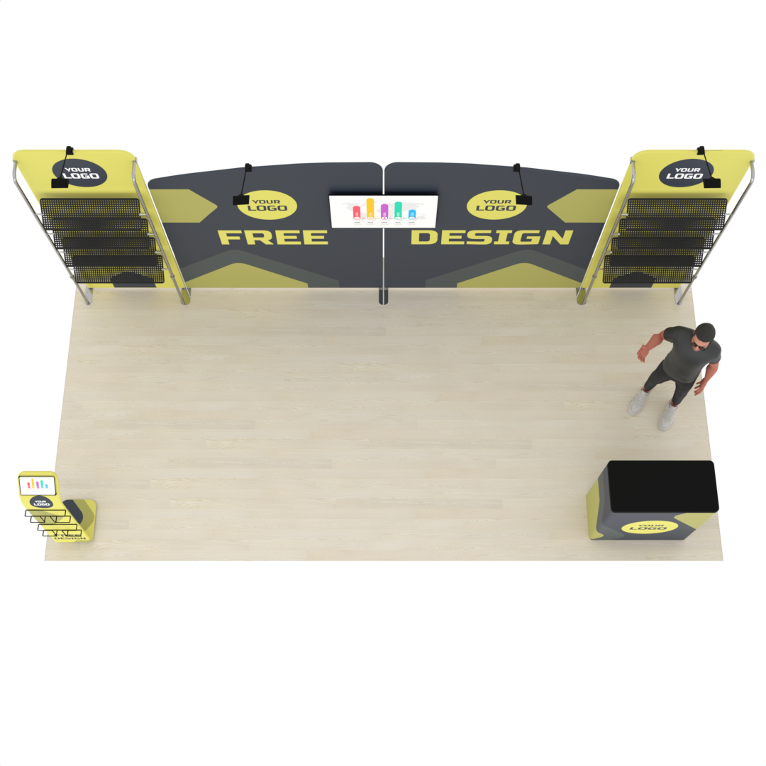 20ft PanelFusion™ Merchandising Booth with TV Mount (#16)