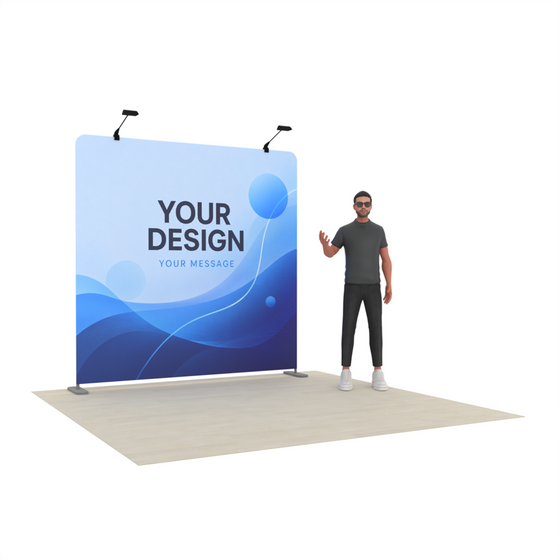 8ft Straight Tension Fabric Trade Show Display – TensionMax™