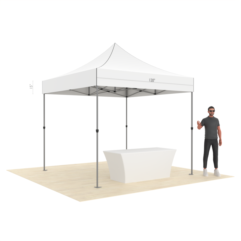 Commercial Vendor Popup Tent with Custom Canopy Design & Table Cover
