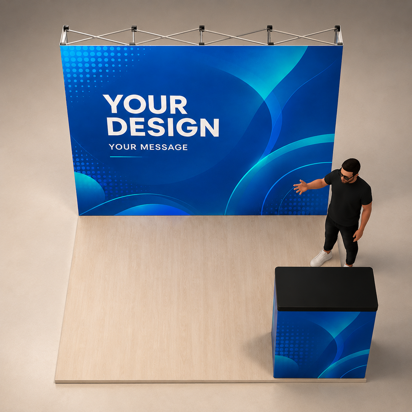 10ft QuickPop Straight + Podium