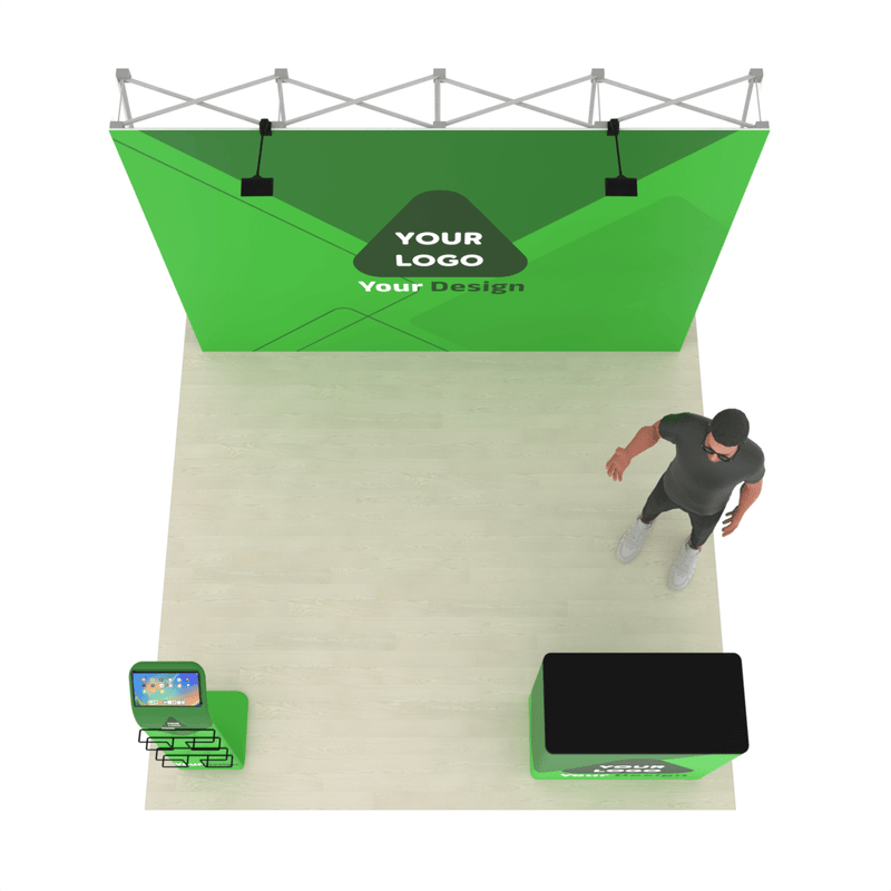10x10 Pop Up Trade Show Booth - QuickPop™ with Counter