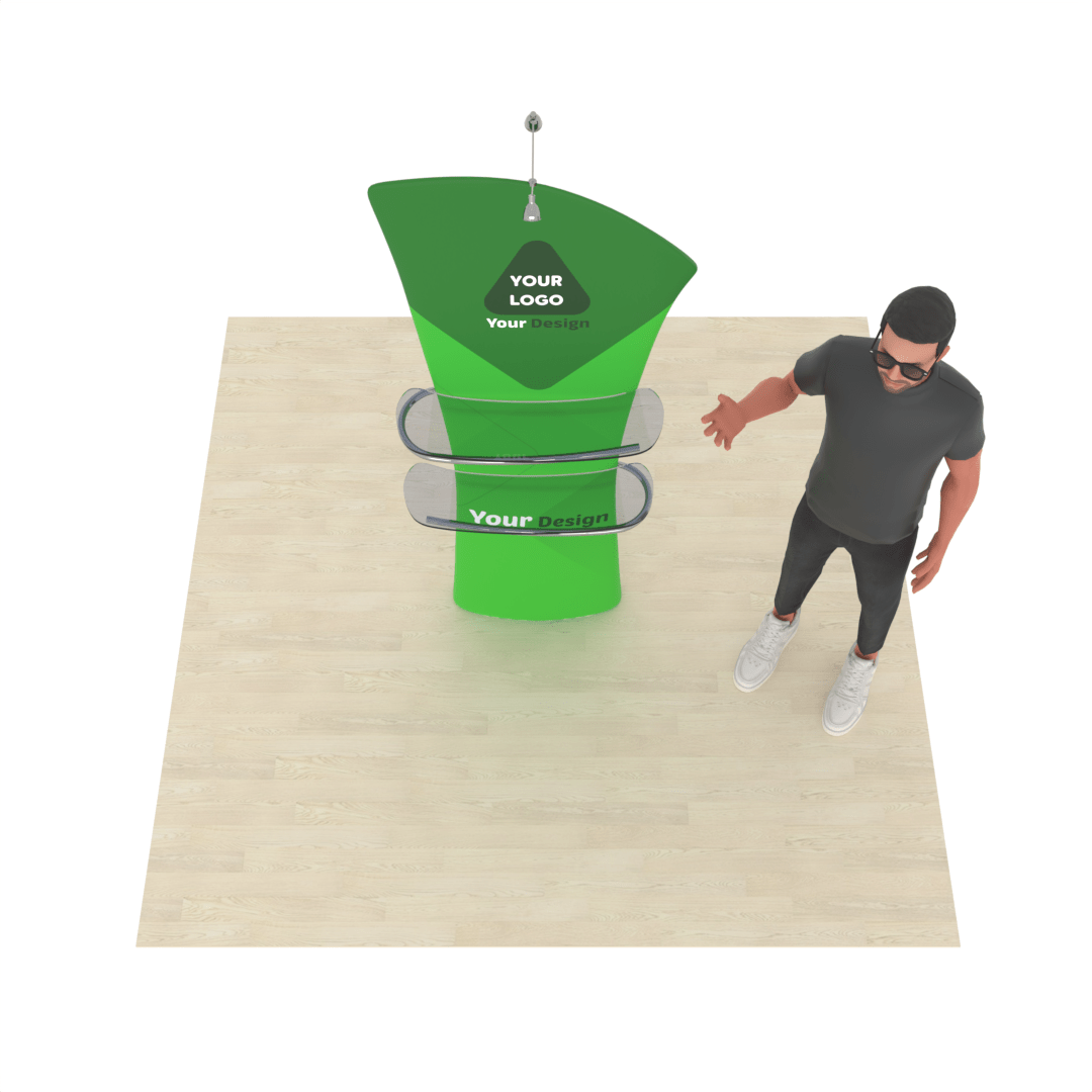 LumiView™ Dual-Shelf Stands with LED Spotlight - ExpoPrint