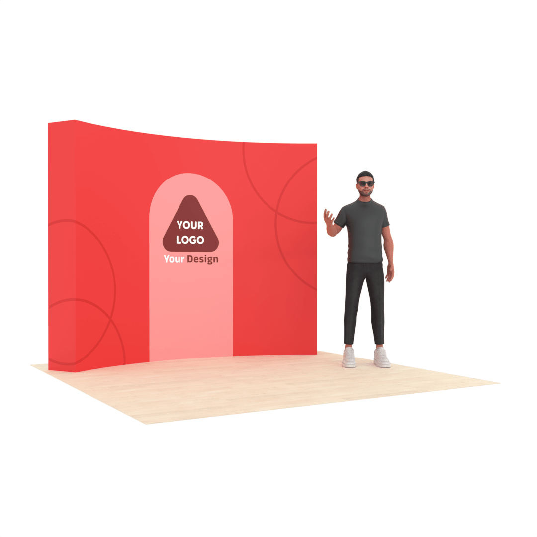 10ft Curved QuickPop™ Backdrop Display with Endcaps - ExpoPrint