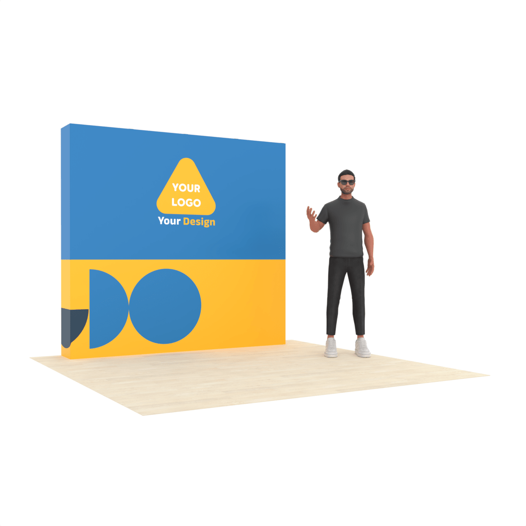 8ft Straight QuickPop™ Backdrop Display with Endcaps - ExpoPrint