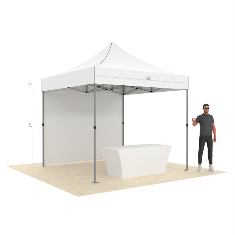 Custom Design Popup Tent with Back Wall & Printed Table Cover