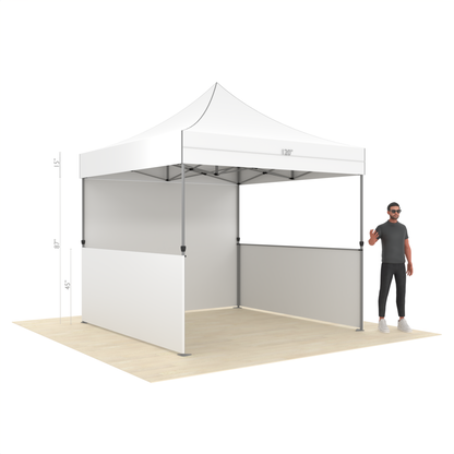 Vendor Popup Canopy Tent with Custom Design, Back & Side Walls