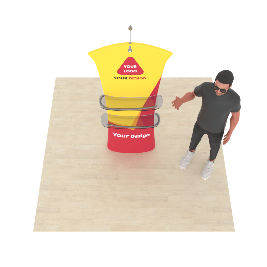 LumiView™ Dual-Shelf Stands with LED Spotlight - ExpoPrint