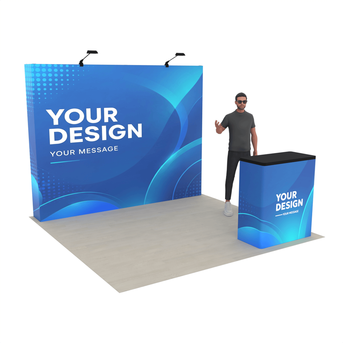 10ft QuickPop Straight + Podium - ExpoPrint
