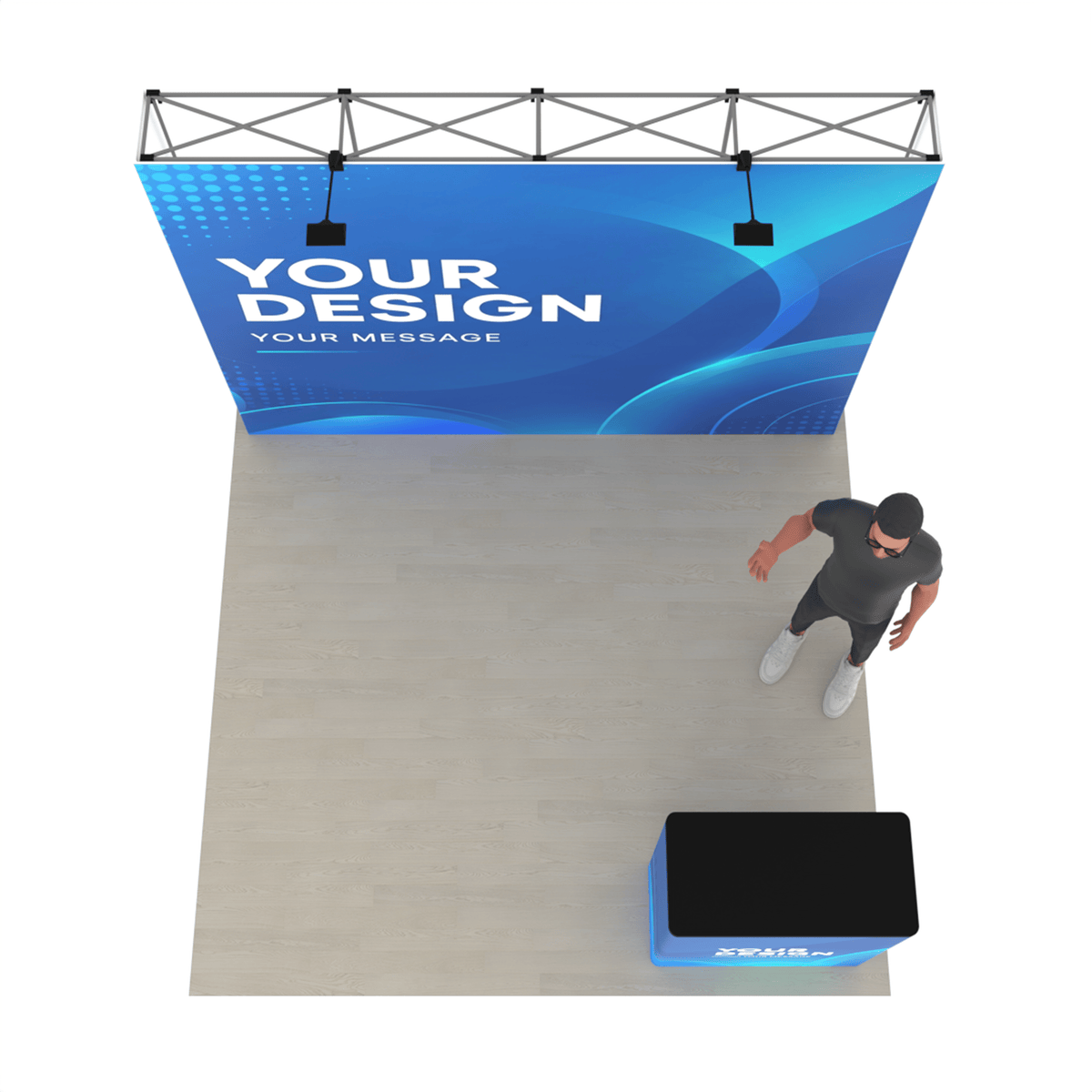 10ft QuickPop Straight + Podium - ExpoPrint