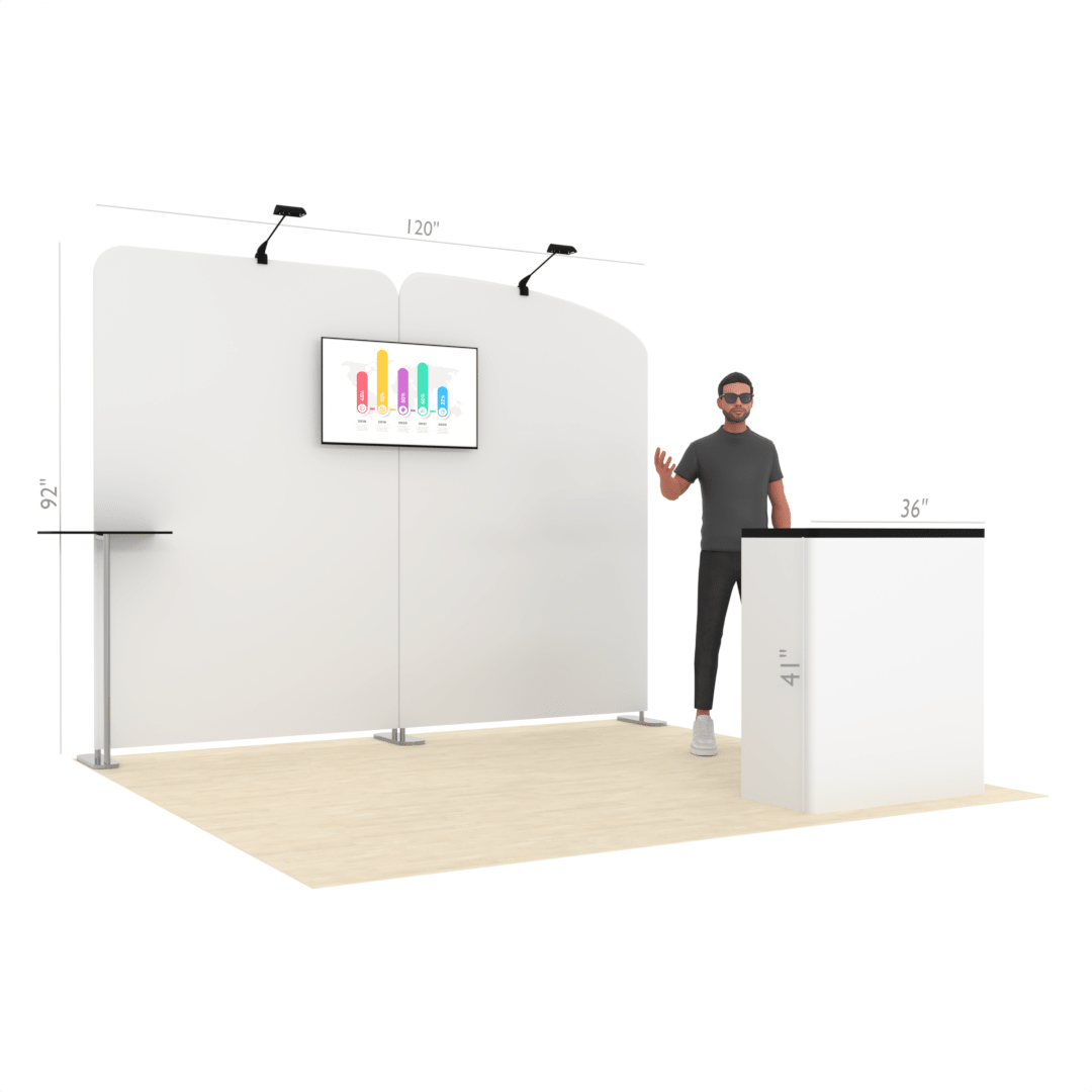10ft PanelFusion™ Booth with Center TV Mount - ExpoPrint