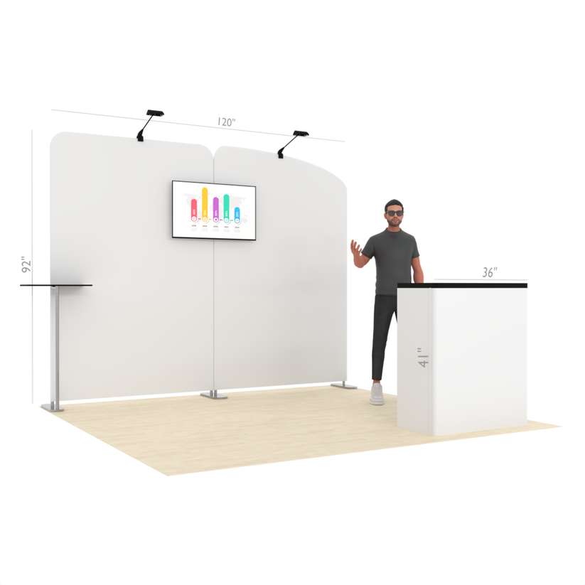 10ft PanelFusion™ Booth with Center TV Mount