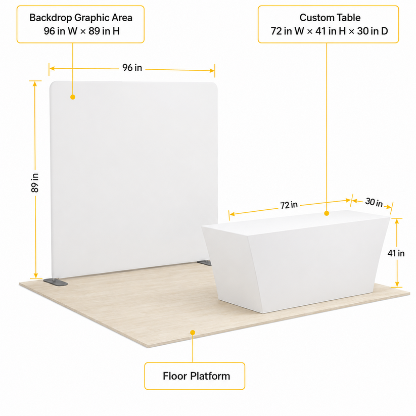 8ft TensionMax Straight + Table Covers