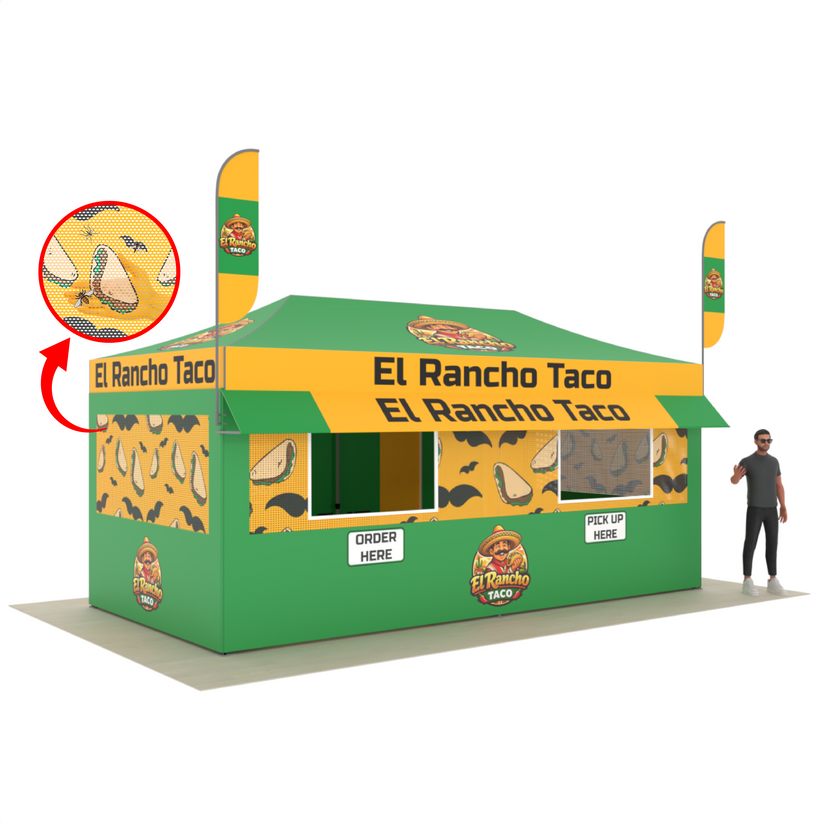 20' x 10' Custom Printed Canopy Food Tent