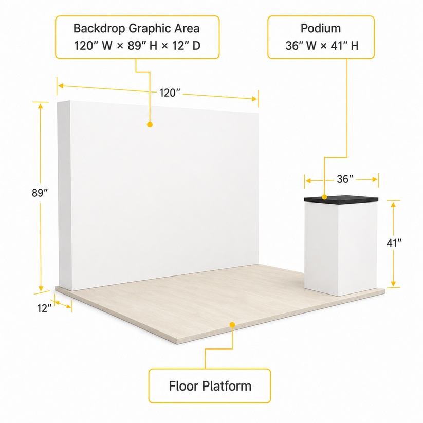 10ft QuickPop Straight + Podium