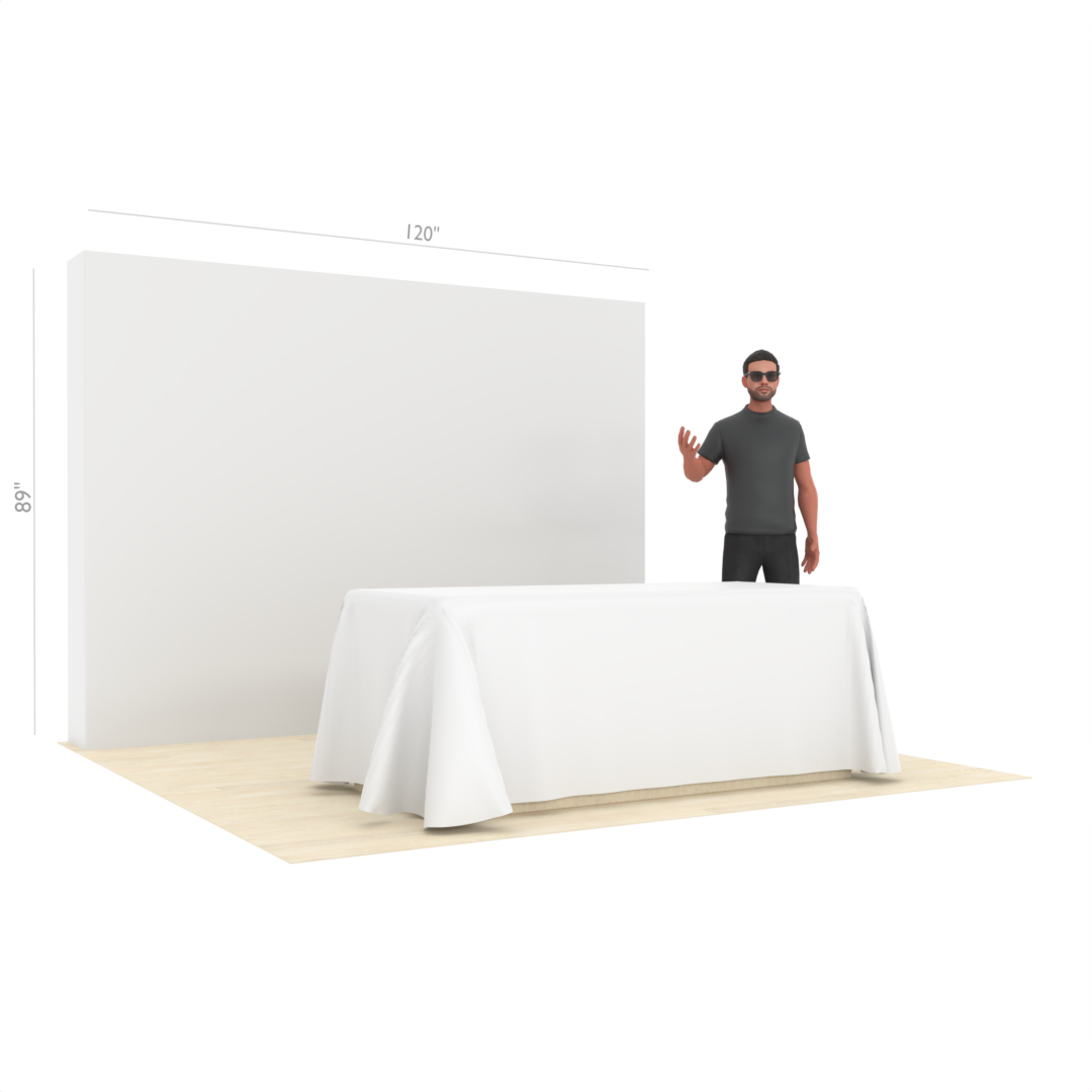 Table/booth Background 10ft Straight QuickPop™ Booth with Custom Table Cover – ExpoPrint