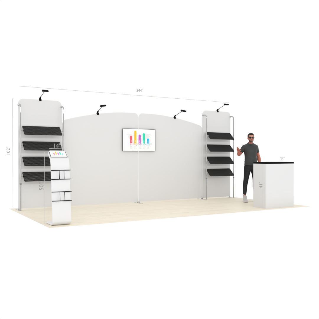 20ft PanelFusion™ Merchandising Booth with TV Mount (#16)