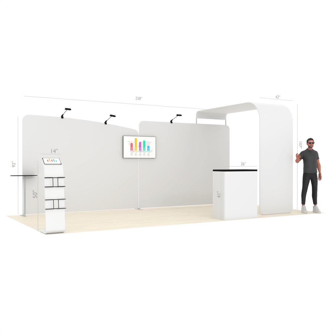 20ft PanelFusion™ Bridge Booth with TV Mount (13) - ExpoPrint