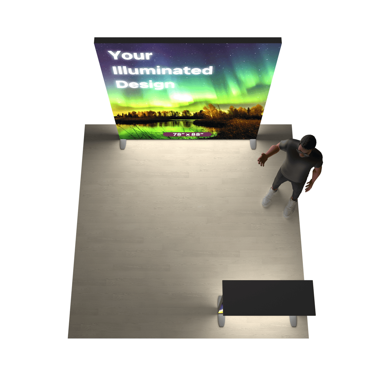 6ft Backlit SEG Lightbox Trade Show Booth with Illuminated Counter - ExpoPrint