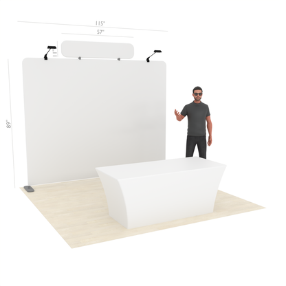10ft Straight TensionMax™ Booth with Custom Table Cover