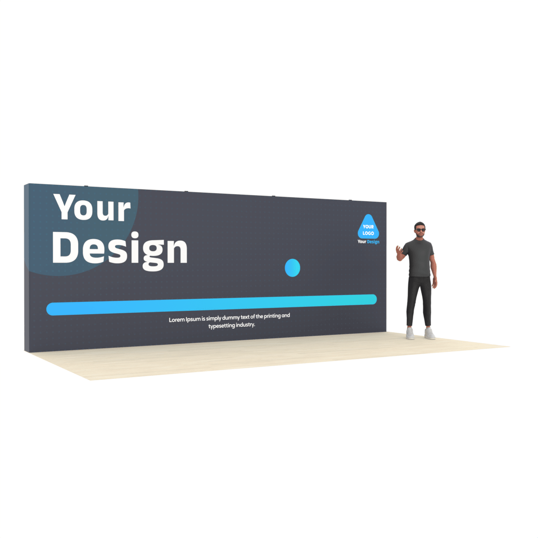 20ft Straight QuickPop™ Backdrop Display with Endcaps - ExpoPrint