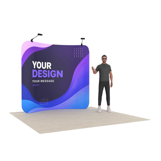 8ft Curved Tension Fabric Trade Show Display – TensionMax™