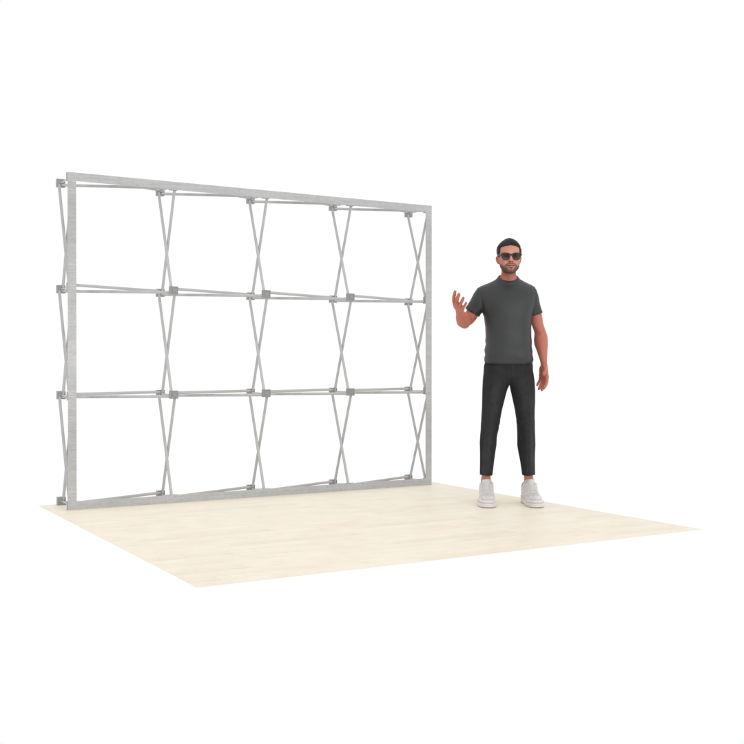 10ft Straight QuickPop™ Booth with Custom Table Cover