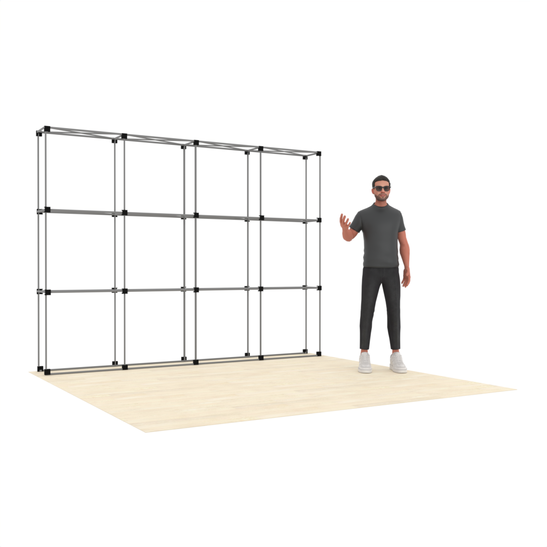 10ft Straight QuickPop™ Backdrop Display with Endcaps