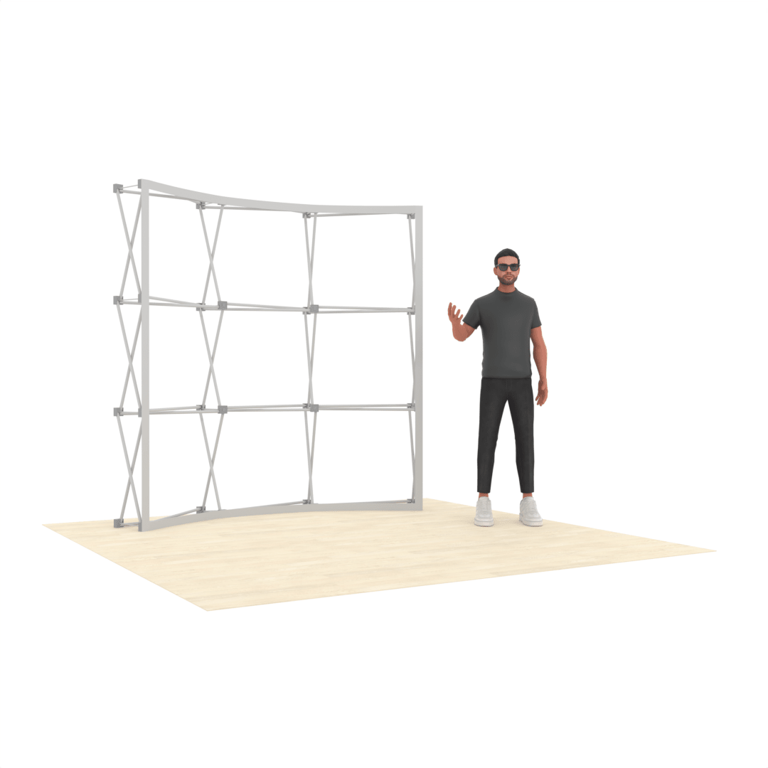 8ft Curved QuickPop™ Backdrop Display with Endcaps - ExpoPrint