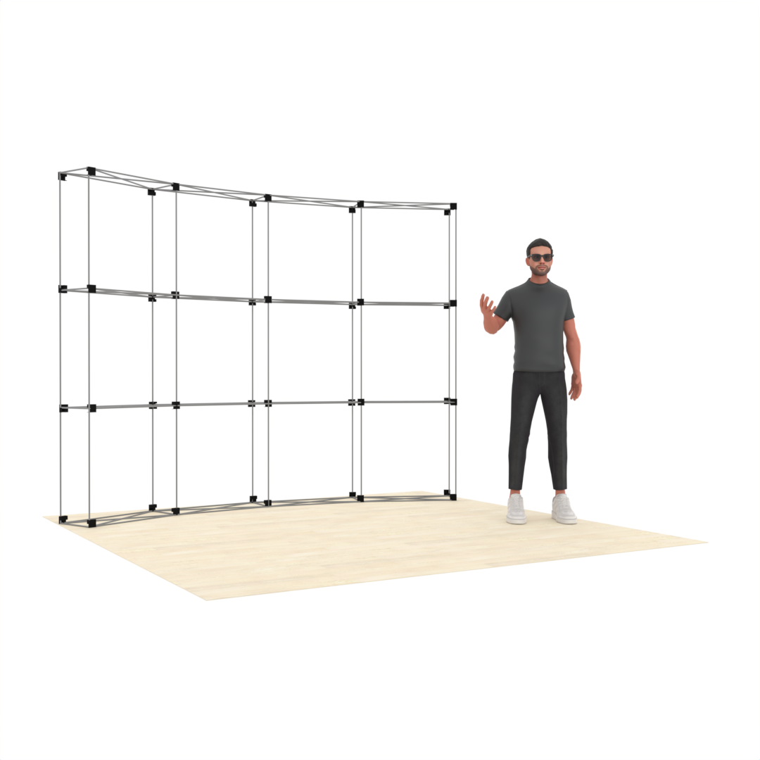 10ft Curved QuickPop™ Backdrop Display with Endcaps