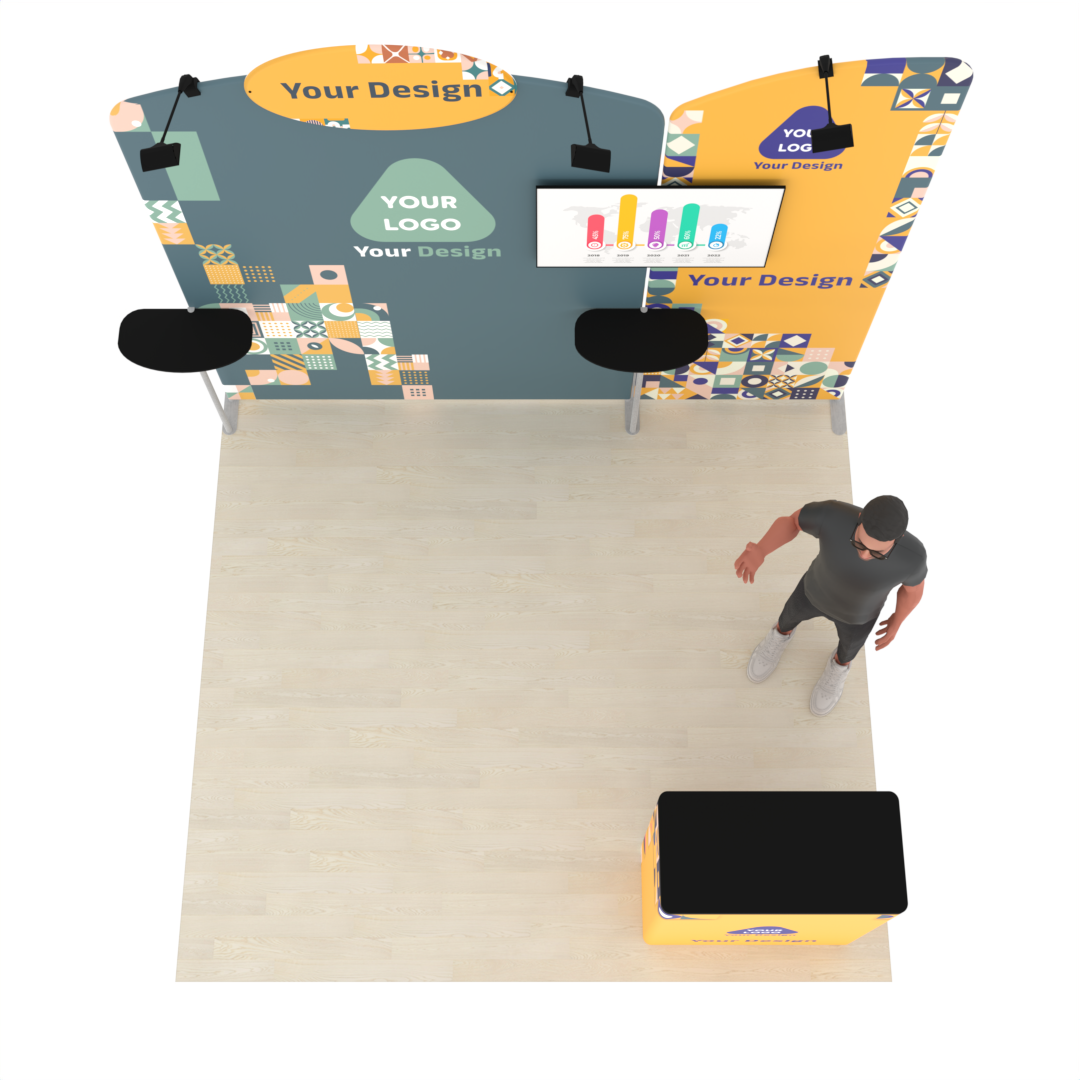 10ft PanelFusion™ Booth Kit 05 with Center TV Mount