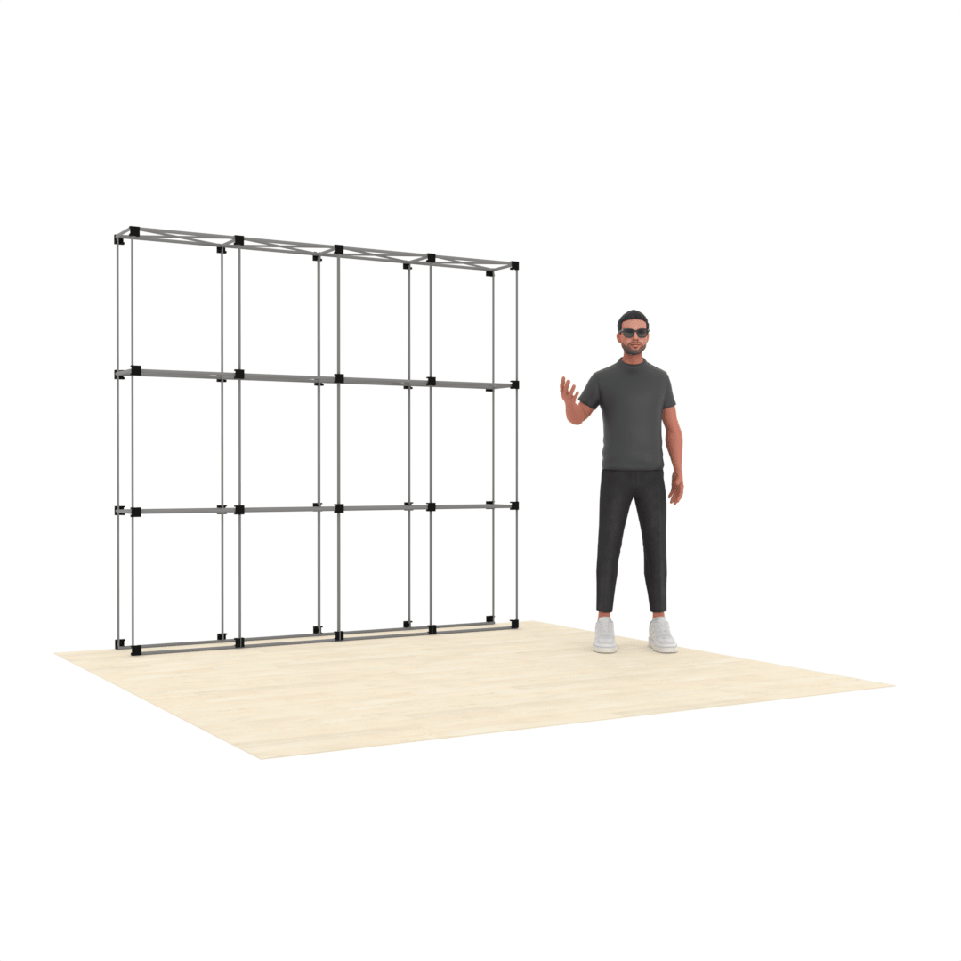 8ft Straight QuickPop™ Backdrop Display with Endcaps - ExpoPrint