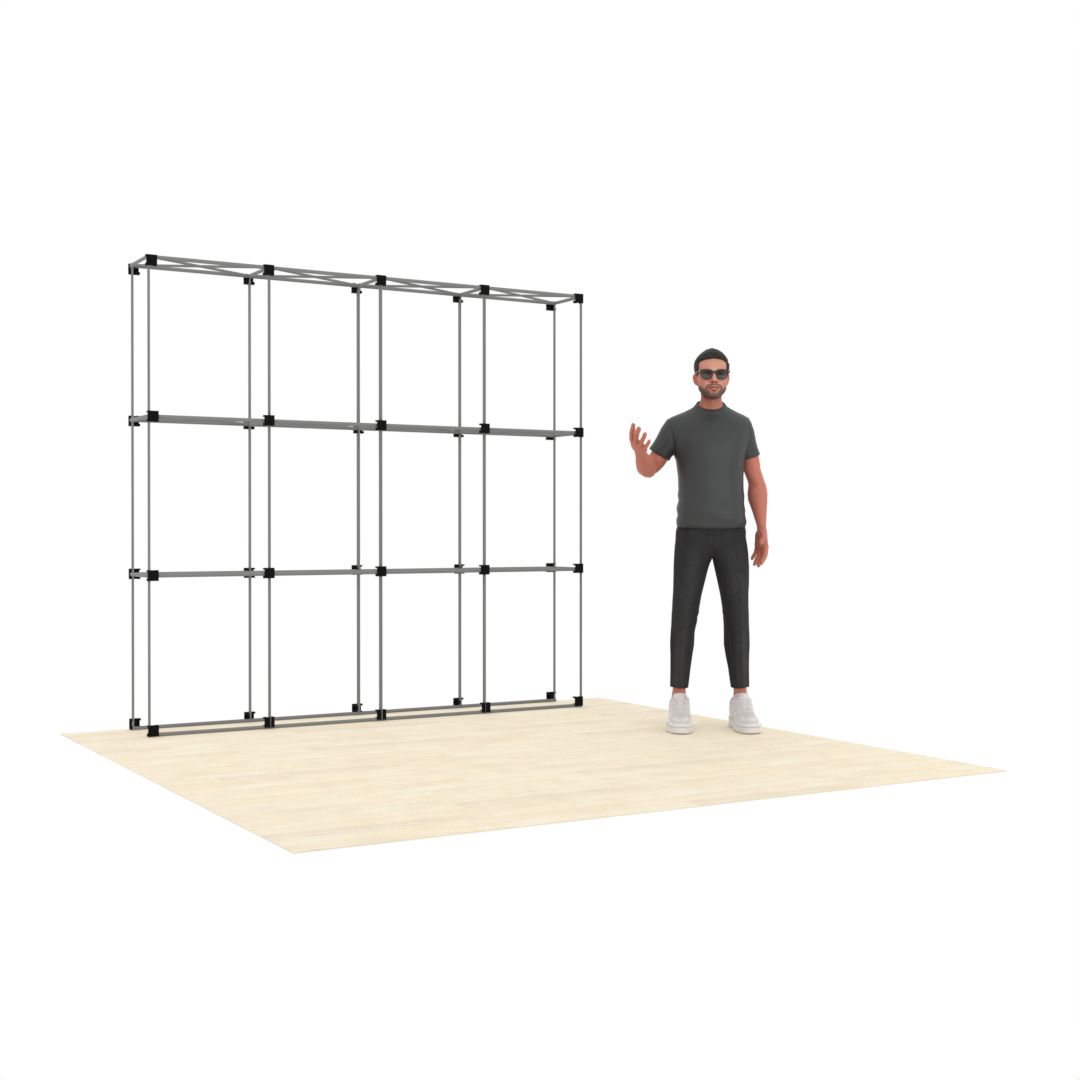 8ft Straight QuickPop™ Backdrop Display with Endcaps