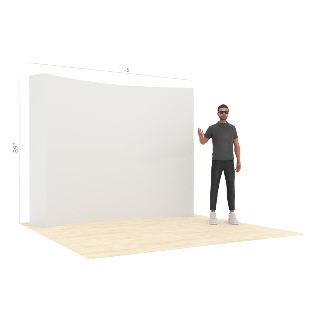 10ft Curved QuickPop™ Backdrop Display with Endcaps - ExpoPrint