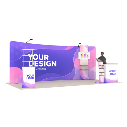 20ft Curved Tension Fabric Trade Show Display – TensionMax™ Package