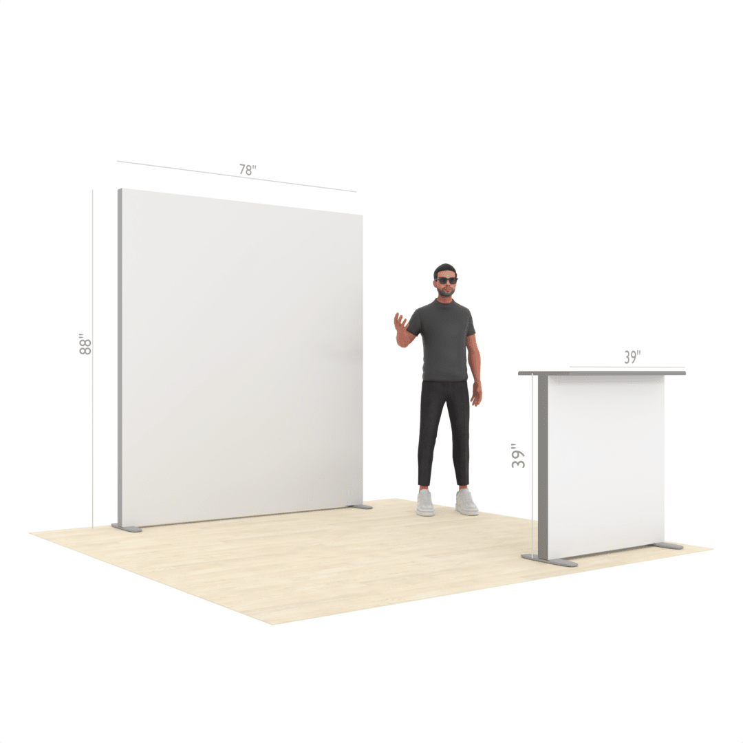6ft Backlit SEG Lightbox Trade Show Booth with Illuminated Counter - ExpoPrint