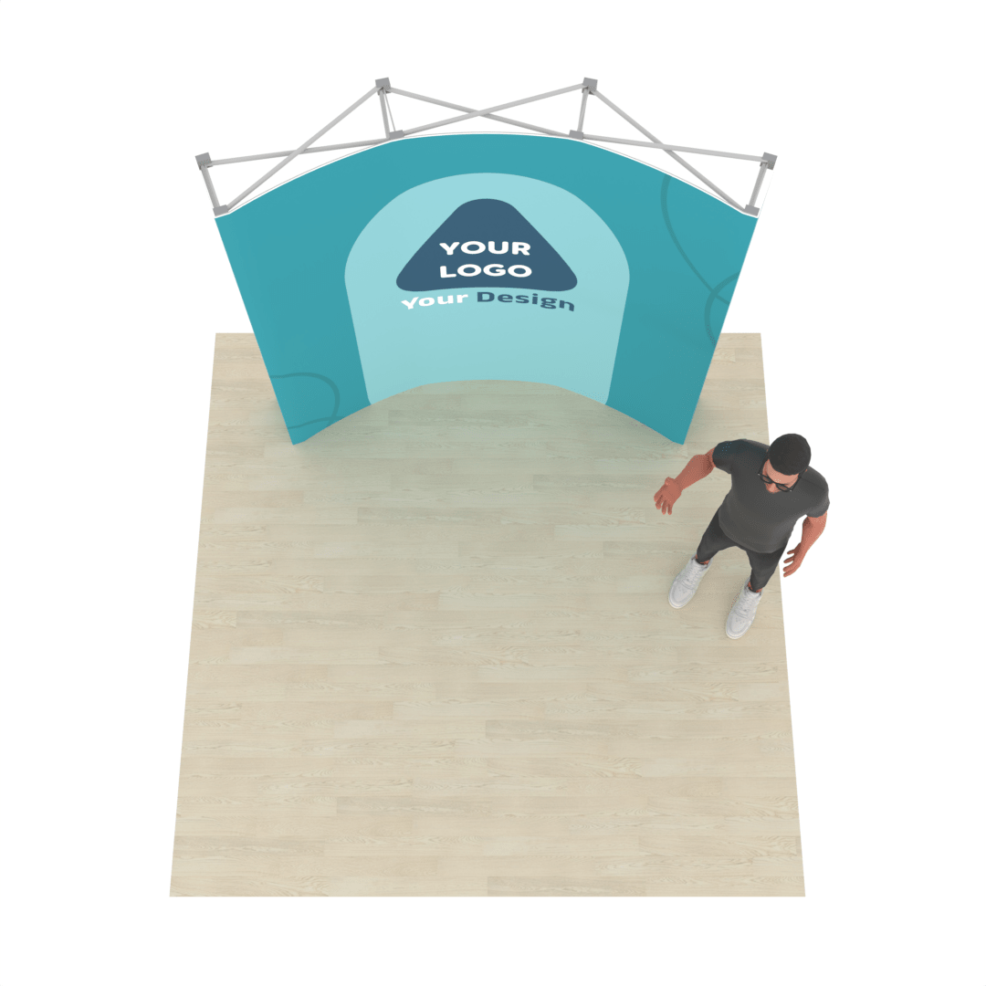 8ft Curved QuickPop™ Backdrop Display with Endcaps - ExpoPrint