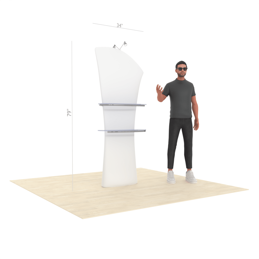 LumiView™ Dual-Shelf Stands with LED Spotlight - ExpoPrint