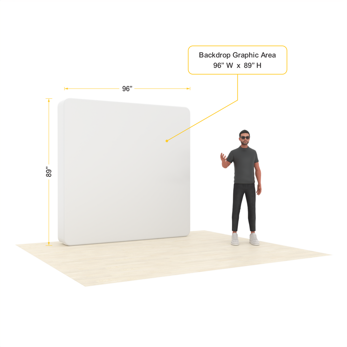8ft LumiCube™ LED Backlit Fabric Trade Show Booth Display