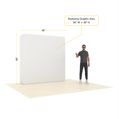 8ft LumiCube™ LED Backlit Fabric Trade Show Booth Display
