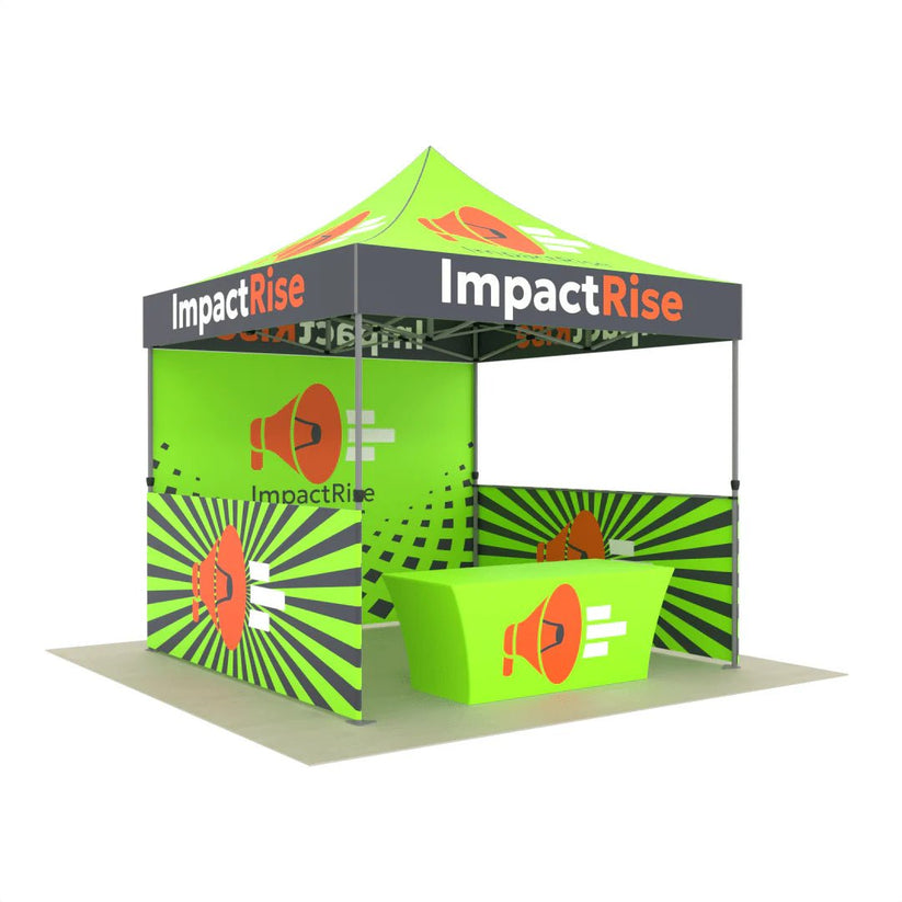Custom Marketing, Advertising & Promotional Canopy Tents, Full Walls, Table Cover & 2 Flags
