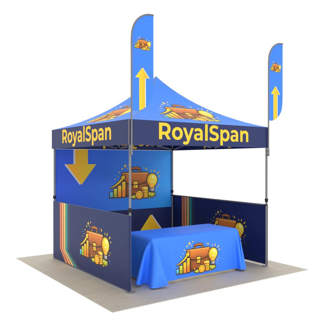 tent business Commercial Custom Tents for Businesses, Back Wall, Table Cover & 2 Flags non-toxic mask defog quality portable trade show Farbe:Terra GIANT Rennrad mit Alurahmen