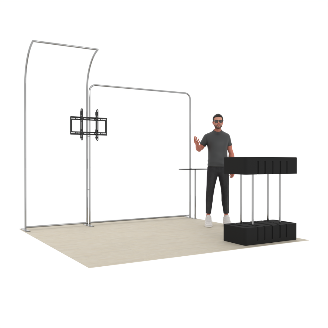 10ft PanelFusion™ Booth Kit 16 with Center TV Mount