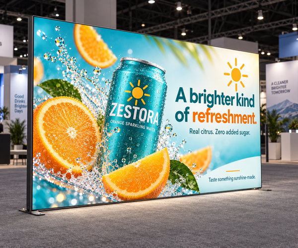 8ft Straight Tension Fabric Trade Show Display – TensionMax™