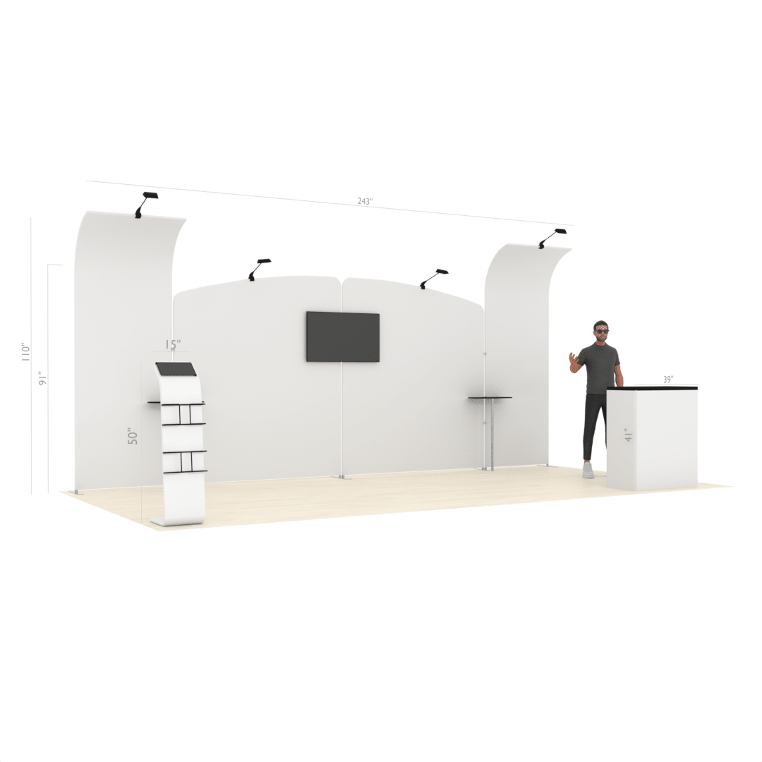 20ft PanelFusion™ 4-Panel Booth with TV Mount (5) - ExpoPrint