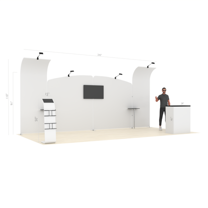 20ft PanelFusion™ 4-Panel Booth with TV Mount (#5)