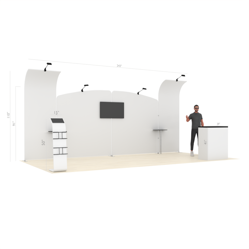 20ft PanelFusion™ 4-Panel Booth with TV Mount (#5)