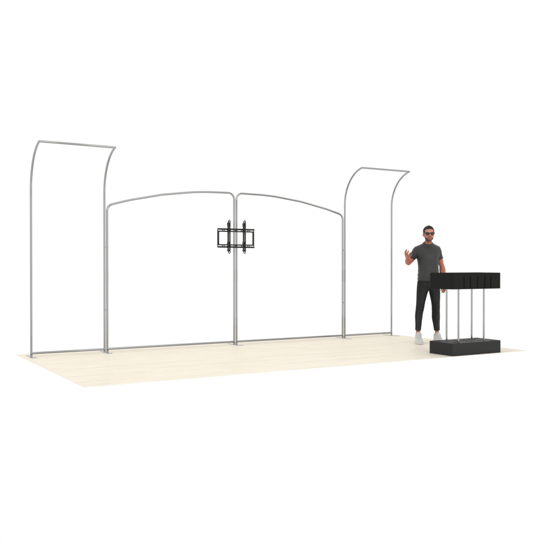 20ft PanelFusion™ 4-Panel Booth with TV Mount (5) - ExpoPrint